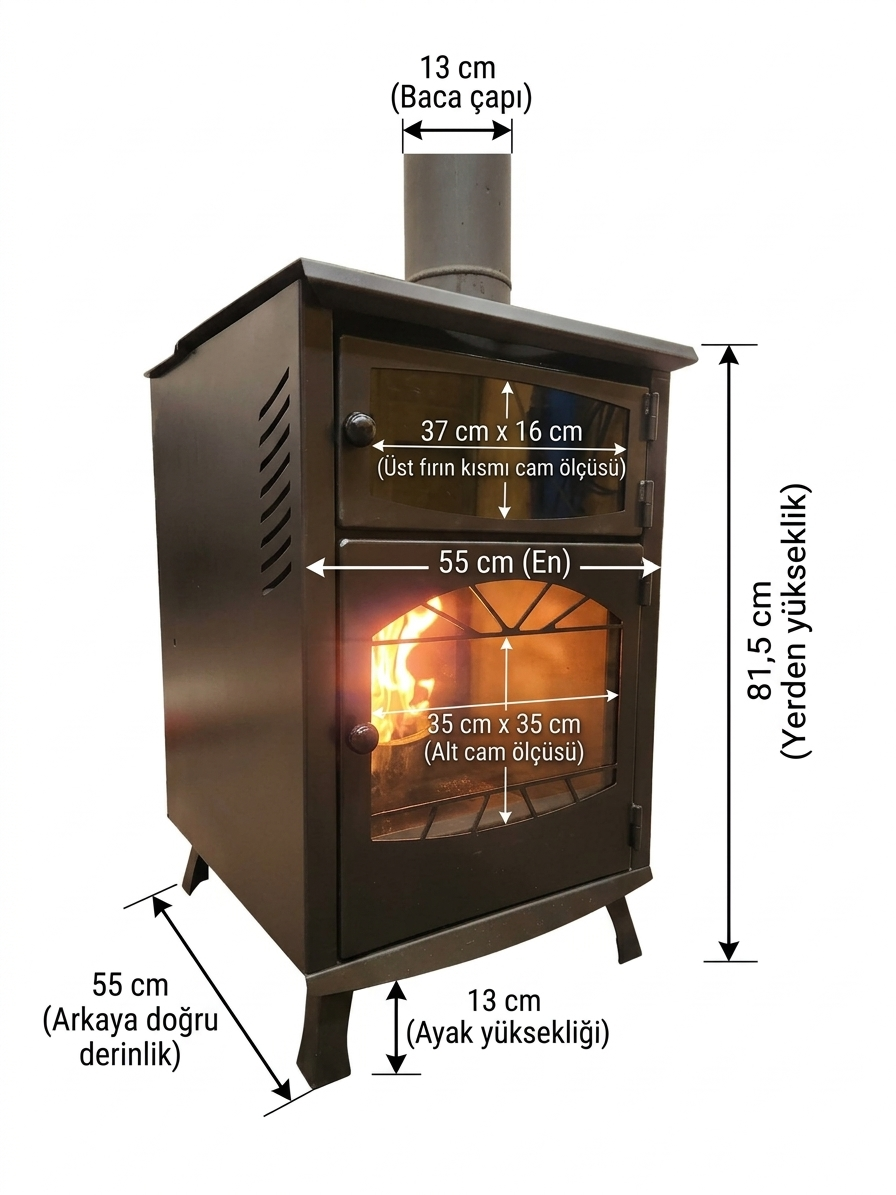 VEGA KUZINE 12 KW FIRINLI PELET SOBASI